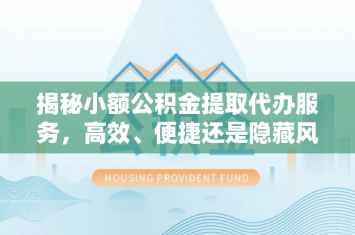 昭阳揭秘小额公积金提取代办服务，高效、便捷还是隐藏风险？